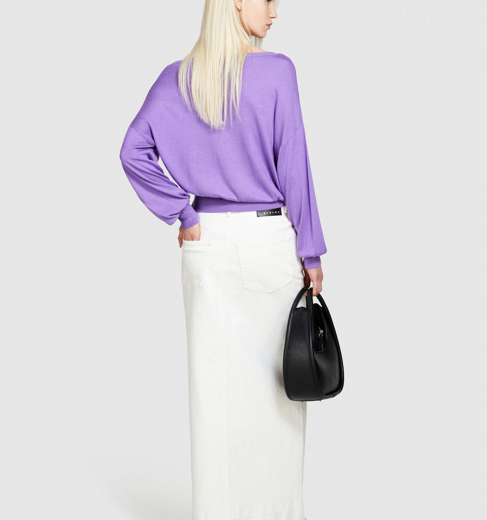 Top made of silk blend - women's boat neck sweaters - Lilac | Sisley image number 3
